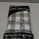 Smiry 3 Packs Gingham Disposable Table Cloth, 54 x 108 Inch Waterproof Plastic Tablecloth, Rectangle Grey and White Checkered Table Covers for Picnic, Birthday, Party