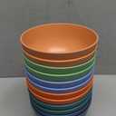 HOTEC 12-PACK BPA Free Unbreakable Plastic Cereal Bowls - Microwave & Dishwasher Safe Soup Salad Camping Bowls, 26OZ, Multicolor