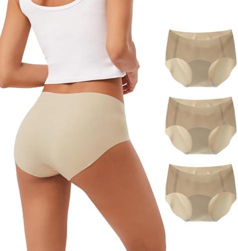 INNERSY Women's Seamless No Show Hipster Panties Invisible Light Underwear 3-Pack, Size Small