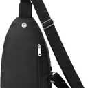 Banelu Small Sling Backpack Crossbody Sling Bag for Women Men, Chest Bag Daypack Fanny Pack Cross Body Bag for Outdoors Hiking Traveling - Black