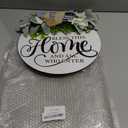 Welcome Sign for Front Door Wreath, Welcome Home Decorations, Wreaths for Front Door, Floral Round Wood Wall Decor, Front Porch Decor Gifts, for Spring Summer Fall All Seasons Holiday Outdoor Decor