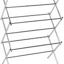 Amazon Basics Foldable Portable Laundry Drying Rack for Indoor Air Drying Clothing, 14.5 x 29.5 x 41.8 inches (LxWxH), Chrome Silver