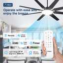 Amico 80 Inch Ceiling Fans with Lights and Remote, Black Large Ceiling Fan