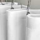YISURE Stall Shower Curtain Cotton Fabric 60 x 84 inch, Small Shower Curtains, Narrow White Linen Textured Heavy Duty for Bathroom Hotel Luxury Washable