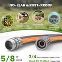 Giraffe Tools 50FT Garden Hose, 5/8" Lightweight Lay Flat Water Hose, No-Kink, Flexible Gardening Hose with Male to Female Aluminum Fitting, Customizable-Length Hose Pipe for Yard