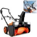VEVOR Electric Snow Blower, 23 inch 15A Corded Snow Thrower with Dual LED Headlights & 180 Rotating Chute, 25FT Throwing Distance, 12" Depth Clearing, Walk-Behind Snowblower for Driveway Sidewalk