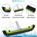 Sepetrel 20 Pool Brush Head for Cleaning Walls,Heavy Duty Inground/Above Ground Swimming Pool Scrub Brushes with Premium Strong Bristle & Reinforced Aluminium Back