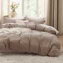 Bedsure Khaki Duvet Cover King Size - 3 Pieces Prewashed Extra Soft Bedding Set, Includes 1 Duvet Cover 104x90 Inches with Zipper Closure & 2 Pillow Shams, Comforter Not Included