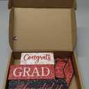 Cinnvoice 4 Pcs Graduation Table Decor 2026 Congrats Grad Centerpiece Class of 2026 Wood Sign Graduation Tiered Tray Decor Farmhouse Congratulate Gifts for Home Shelf Party Decorations(Red Black)