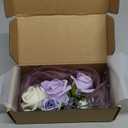 Fnize Purple Corsage and Boutonniere Set for Bride Groom Bridesmaids Groomsmen Wedding Homecoming Flowers Prom Suit Accessories, Rose Boutonniere and Wrist Corsage Flower