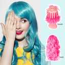 DIYI Long Colorful Wigs 6 Pack Wavy Party Wigs Curly Color Wigs for Women Bachelorette Party Decorations Supplies Favors Extra 6 Pack Neon Party Glasses Add (Blue, White, Green, Red, Purple, Pink)