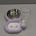 Dog Bowls, Cat Food and Water Bowl Set with Water Dispenser and Stainless Steel Bowl for Cats and Small Dogs - Purple
