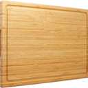 Extra Large XXXL Bamboo Cutting Board 24 x16 Inch, Largest Wooden Butcher Block for Turkey, Meat, Vegetables, BBQ, Over the Sink Chopping Board with Handle and Juice Groove, Thickness 1.25"