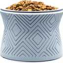 Pet Junkie Santa Fe Single Elevated Pet Bowl Stand with Removable Stainless Steel 16oz Inner Bowl for Small Dog Breed or Cat  Raised Dog Food or Water Station (Small, ICY Gray)