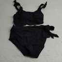 High Waisted Two Piece Bikini - Women Tummy Control Swimsuits Bathing Suit Modest Swimwear 2025 (Large, Black)