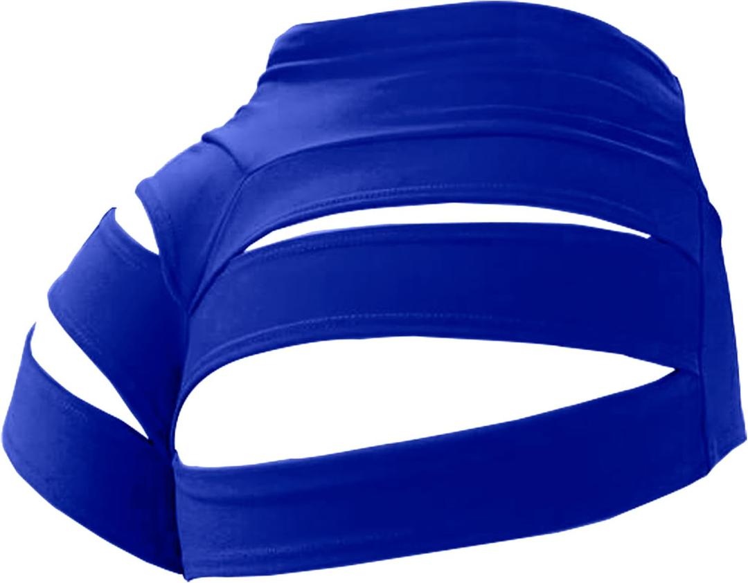 Women Sexy Cutout Underwear Retro Sports Yoga Booty Shorts Club Dance Night Wear (3X-Large, Style9-Royal Blue)
