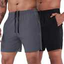 VPOS 2 Pack Men's Athletic Shorts 5/7 Inch Inseam, Mens Workout Shorts Lightweight Quick Dry Gym Running Shorts for Men, 3XL