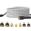 Giraffe Tools Pressure Washer Hose 25FT X 1/4", 3200 PSI Pressure Washing Hose, Kink Resistant, Heavy Duty Power Washer Hose, M22 to 3/8" Quick Connect Couplers for Replacement, 7 Accessories