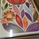 Framed 2pcs Scandinavian Folk Wall Art Nodic Flower Orange Canvas Boho Wall Decor Swedish Antique Vintage Floral Prints Modern Norwegian Posters Pictures for Living Room Bedroom Home Decor 24"x16"x2