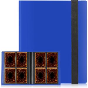 Card Binder, Upgraded 4 Pockets Trading Card Collection Binder for Cards, 160 Pockets Mini Card Book Holder Album - Dark Blue, 2.7 x 3.8 inches