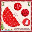 Sayrrame Christmas Tree Skirt, 48 Inch Red Luxury Faux Fur & Silver Sequin Snowflakes, 4ft Xmas Tree Skirt for Holiday Tree Ornaments Christmas Party Home Decorations