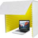 Foldable Recording Booth with High-Density Foam, Small Music Recording Studio for Home Studio, Recording Shield, Soundproof for Recording, Working, Live Streamer, Podcasting (Yellow)