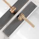 eormoe Diatomite Stone Sink Candy - Instant Dry Stone Sink Tray around Faucet, Prevents Moisture Buildup - Faucet Splash Guard for Bathroom Counter (Dark Grey, 20" x 3.9")