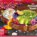 Jigsaw Puzzle 1000 Pieces - The Avocado Toast, Brain-Boosting Fun for Adults, Families, Game Nights, Unique, Perfectly-Fitting Pieces, Gifts for Food Lovers, Teens Ages 15+, Finished Size 22 x 15
