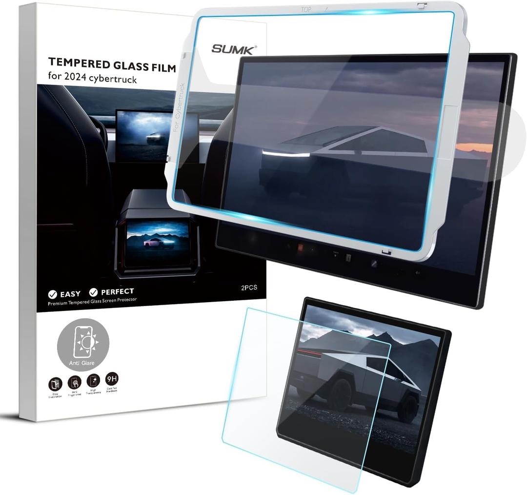 Tempered Glass Screen Protector for Tesla Cybertruck Accessories 2024 2025 18.5 Inches Glossy Touchscreen Protector for Cyber Truck [HD & Highly Sensitivity Touch] -2 packs