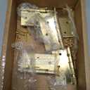 VOLUKA 6 Pack Ball Bearing Door Hinges, 3.5''X 3.5'' Stainless Steel Door Hinges, Non Removable Pin Heavy Duty Door Hinges for Exterior & Interior Doors, Smooth and Quiet. (Gold)