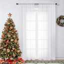 OWENIE White Sheer Curtains 78 inches Long 2 Panels Set, Sheer White Curtains for Living Room/Bedroom, Rod Pocket Voile Sheer Panel Drapes, 2pcs, Each 42" W x 78" L