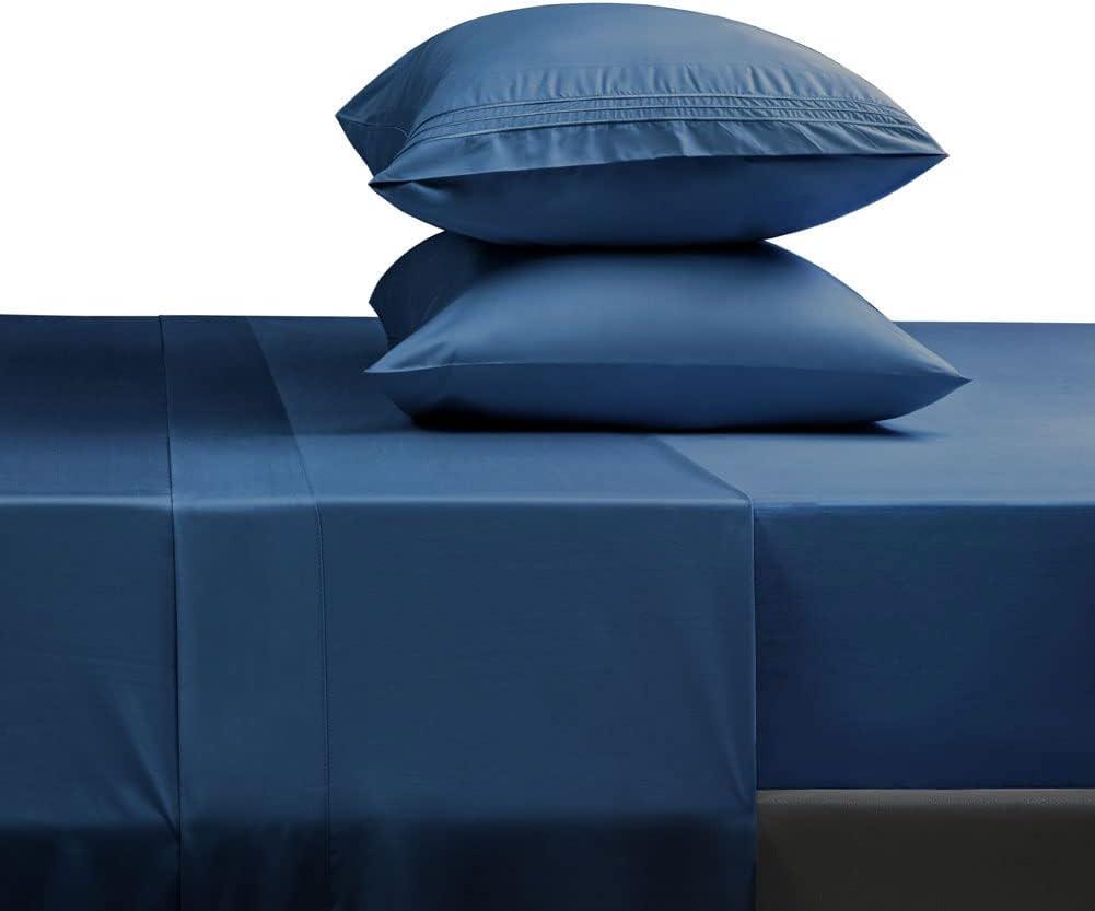 SONORO KATE Bed Sheet Set Super Soft Microfiber 1800 Thread Count Luxury Egyptian Sheets 16-Inch Deep Pocket Wrinkle and Hypoallergenic-4 Piece(Queen, Navy Blue)