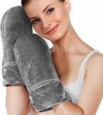Mars Wellness Heated Mitts for Arthritis, Microwavable Hand Warmer for Women Men in Cases of Stiff Joints, Trigger Finger, Warm Therapy Mittens Unscented Hand Muff, Grey