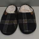 COFACE Mens Cozy Memory Foam Scuff Slippers Casual Slip On Warm House Shoes Indoor/Outdoor Sandal Slippers With Arch Support Rubber Sole Size 7-15 (10, Black)