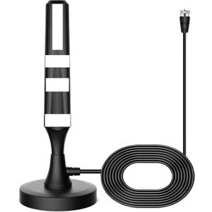 TV Antenna for Smart TV Indoor TV Antenna for Easy Installation Long Range Reception HD Antennas for TV Indoor 4k 1080P Channels Strong Magnetic Base-16.5 ft Long Cables (Black)