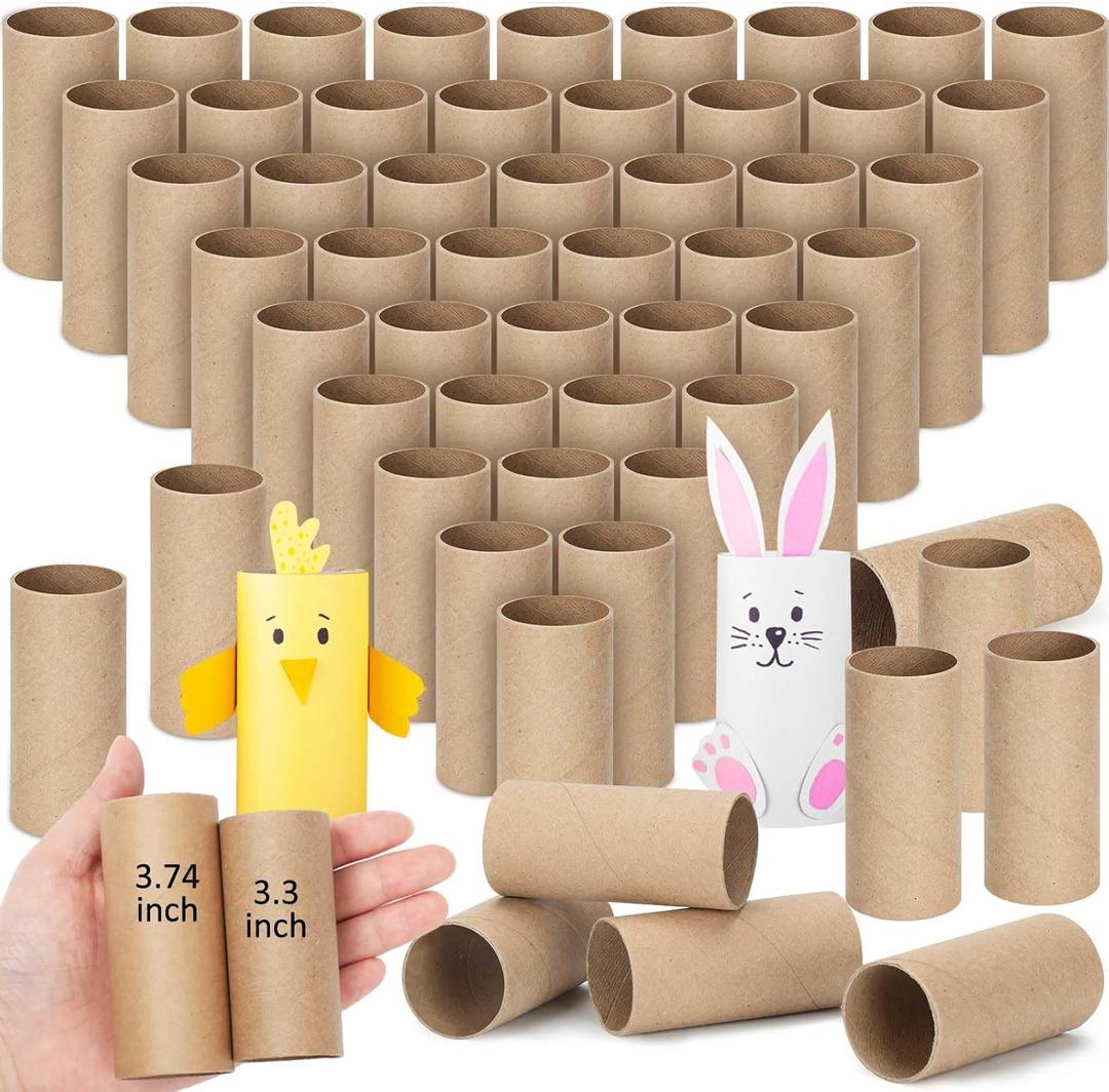 Henoyso 100 Packs Cardboard Tubes for Craft 1.57 x 3.74 Inches DIY Empty Toilet Paper Rolls Craft Cardboard Paper Round Tubes Christmas Gift School Classroom Art Supplies for Kid (Brown)