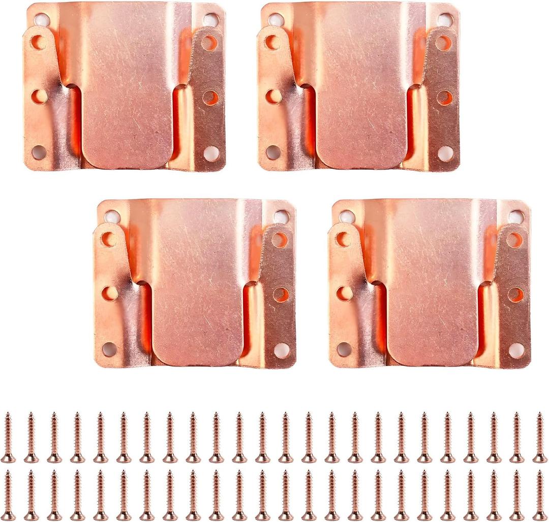 Premium Aesthetic Universal Sectional Sofa Couch Interlocking Connector Brackets - Hardware Included All Rose Gold Color (8)
