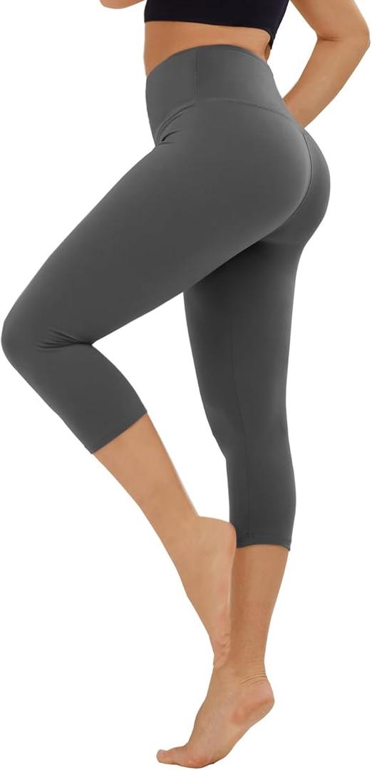 High Waisted Leggings for Women - No See Through Tummy Control Cycling Workout Yoga Pants with Pockets Reg & Plus, Small