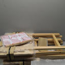 Amazon Basics Classic Foldable TV Dinner Tray Table with Storage Rack, 14.6 L x 19 W x 26 H inch, Natutral, 4-Pack