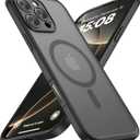 ImpactStrong Magnetic Guard for iPhone 16 Pro Case [Camera Control Button] [Camera Protection] [Military Grade Drop Tested] [Compatible with MagSafe] Slim Translucent Matte Phone Case - Black