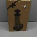 17.1" Solar Lighthouse with Rotating Beacon,Big Solar Powered Lighthouse,Outdoor Lighthouse Garden Decor, Waterproof Statue Figurines Outdoor Light House for Yard Lawn Patio Gifts (Yellow)