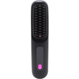 Pongnas Cordless Hair Straightener Brush LED Display Portable Hot Brush 3 Temperature Settings Type C Fast Charging All Hair Type (Black)