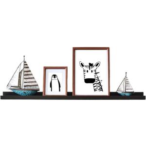 WELLAND Espresso Picture Ledge Shelf Display Wall Shelf 36" for Bedroom, Living Room, Bathroom, Kitchen, Office and More