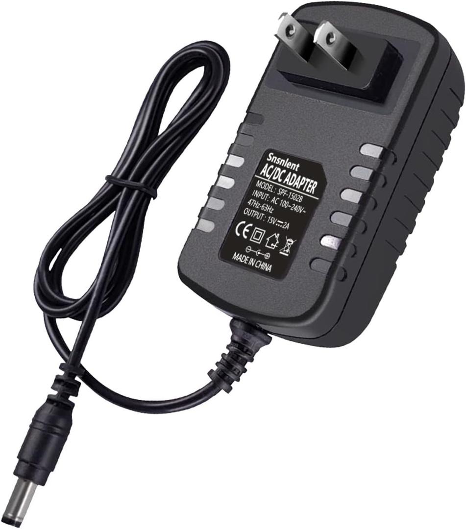 AC Adapter 15V 2A DC Power Supply Charger Input AC 100-240V 50/60Hz to Output DC 15Volt 2Amp 30W Charger Adapter Switching Transformer Converter 15V 2A AC/dc Adapter with 5.5 x 2.5mm Plug