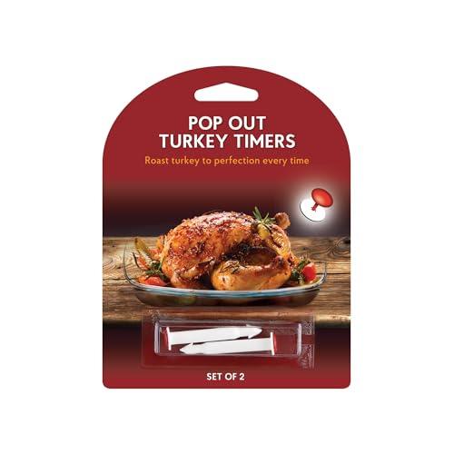 HIC Kitchen Roasting Pop-Up Timers Oven Roasted Turkey, Made in America, BPA Free, Set of 2
