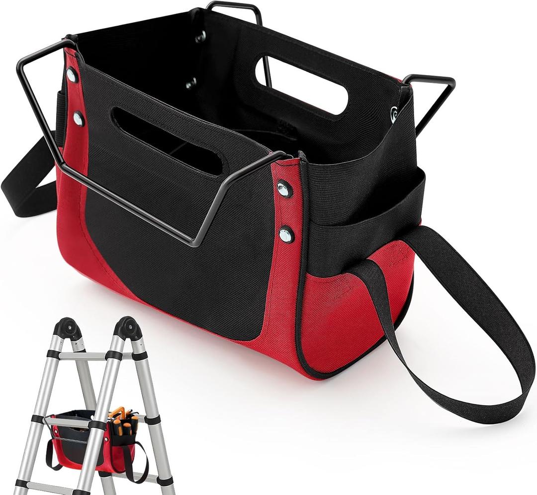 Aliceset Ladder Tool Holder Giant Ladders Pouch Upgrade Cargo Elastic Storage Bag Heavy Duty Bag Organizer Accessories for Tool Organizer & Storage (Red)