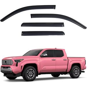 Window Visors Rain Guards fits 2024 2025 Toyota Tacoma Double Cab, Out-Channel Window Wind Deflectors Vent Shades Accessories, Dark Smoke 4 Pcs Window Visors Rain Guards fits 2024 2025 Toyota Tacoma Double Cab, Out-Channel Window Wind Deflectors Vent Shades Accessories, Dark Smoke 4 Pcs
