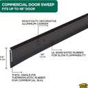 M-D Building Products 69609 All Season Aluminum Door Sweep for Bottom of Door, Heavy Duty Rubber Seal, Exterior & Interior Weather Stripping Bottom Door Seal, Commercial & Residential, (Bronze, 48in)