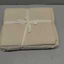 JIYUAN 100% Washed Cotton Duvet Cover Set 3 Pieces Full, 1 Duvet Cover 80x90 Inches(Comforter Not Included) and 2 Pillowcases, Linen Feel Bedding Set Comfy and Breathable, Heathered Beige