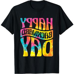 Happy Backward Day and Backward Reversed Day T-Shirt, Size 4XL